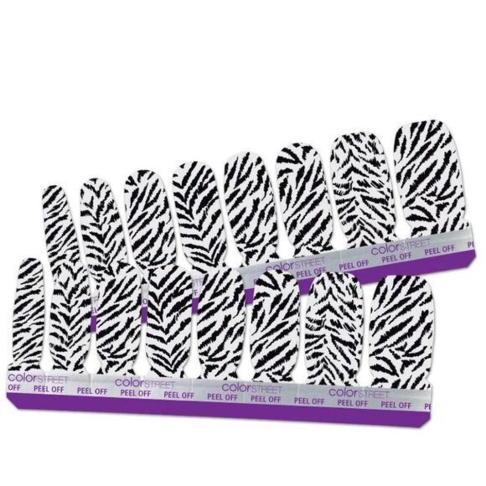 Color Street | A Roaring Good Time, tiger stripe design, clear overlay